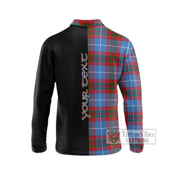 Newton Tartan Long Sleeve Polo Shirt with Family Crest and Half Of Me Style - Tartan Vibes Clothing