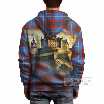 Newton Tartan Family Crest Hoodie with Scottish Ancient Castle Style - Tartan Vibes Clothing