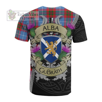 Newton Tartan Family Crest Cotton T-shirt Lion Rampant Royal Thistle Shield Celtic Inspired - Tartan Vibes Clothing