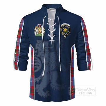 Newton Tartan Ghillie Kilt Shirt with Family Crest and Lion Rampant Vibes Sport Style - Tartan Vibes Clothing