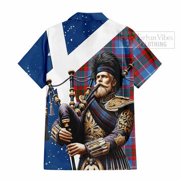 Newton Tartan Hawaiian Shirt with Family Crest Scottish Bagpiper Vibes - Tartan Vibes Clothing