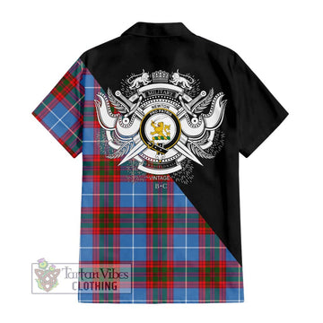 Newton Tartan Hawaiian Shirt with Family Crest and Military Logo Style - Tartan Vibes Clothing