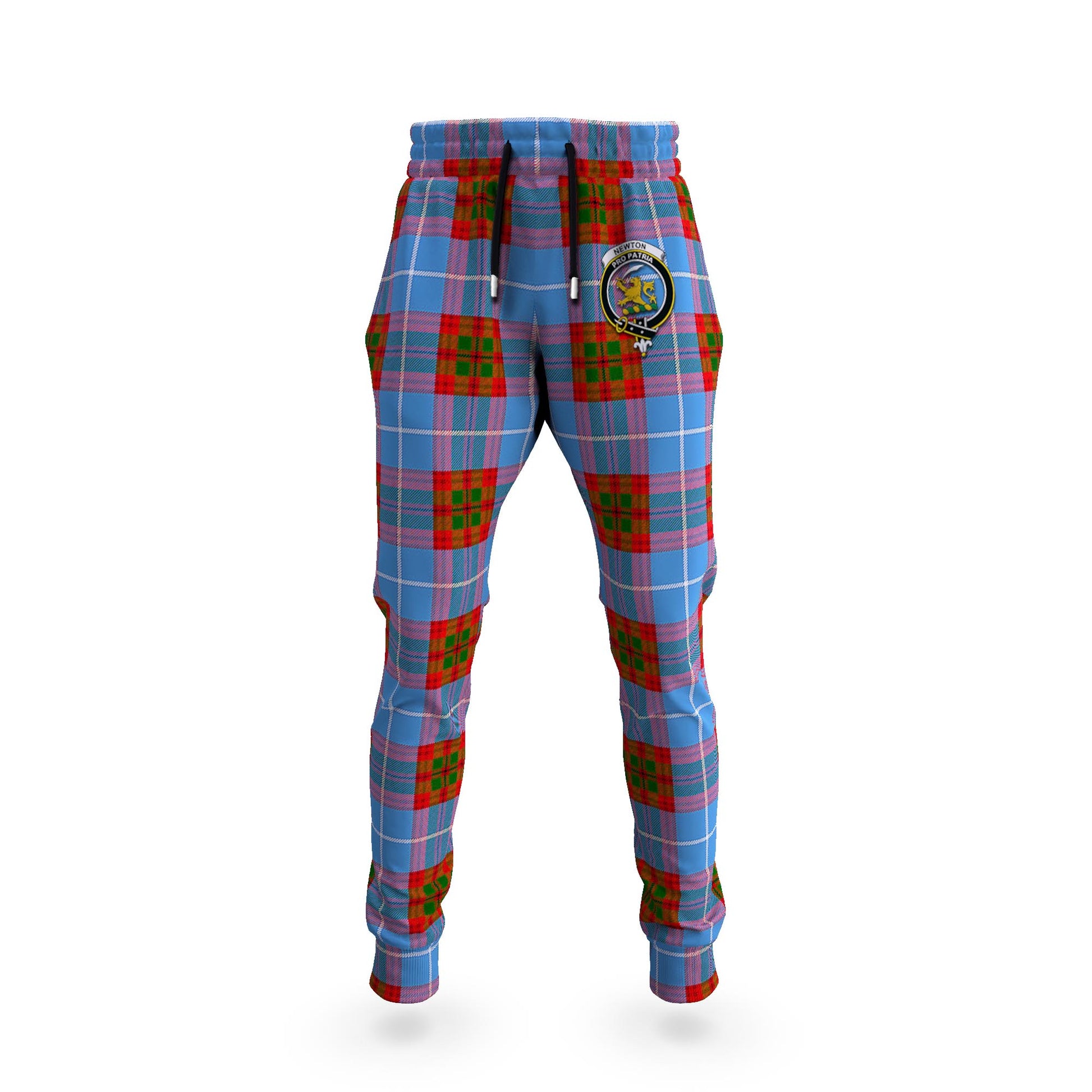 Newton Tartan Joggers Pants with Family Crest - Tartanvibesclothing