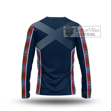 Newton Tartan Long Sleeve T-Shirt with Family Crest and Lion Rampant Vibes Sport Style - Tartan Vibes Clothing