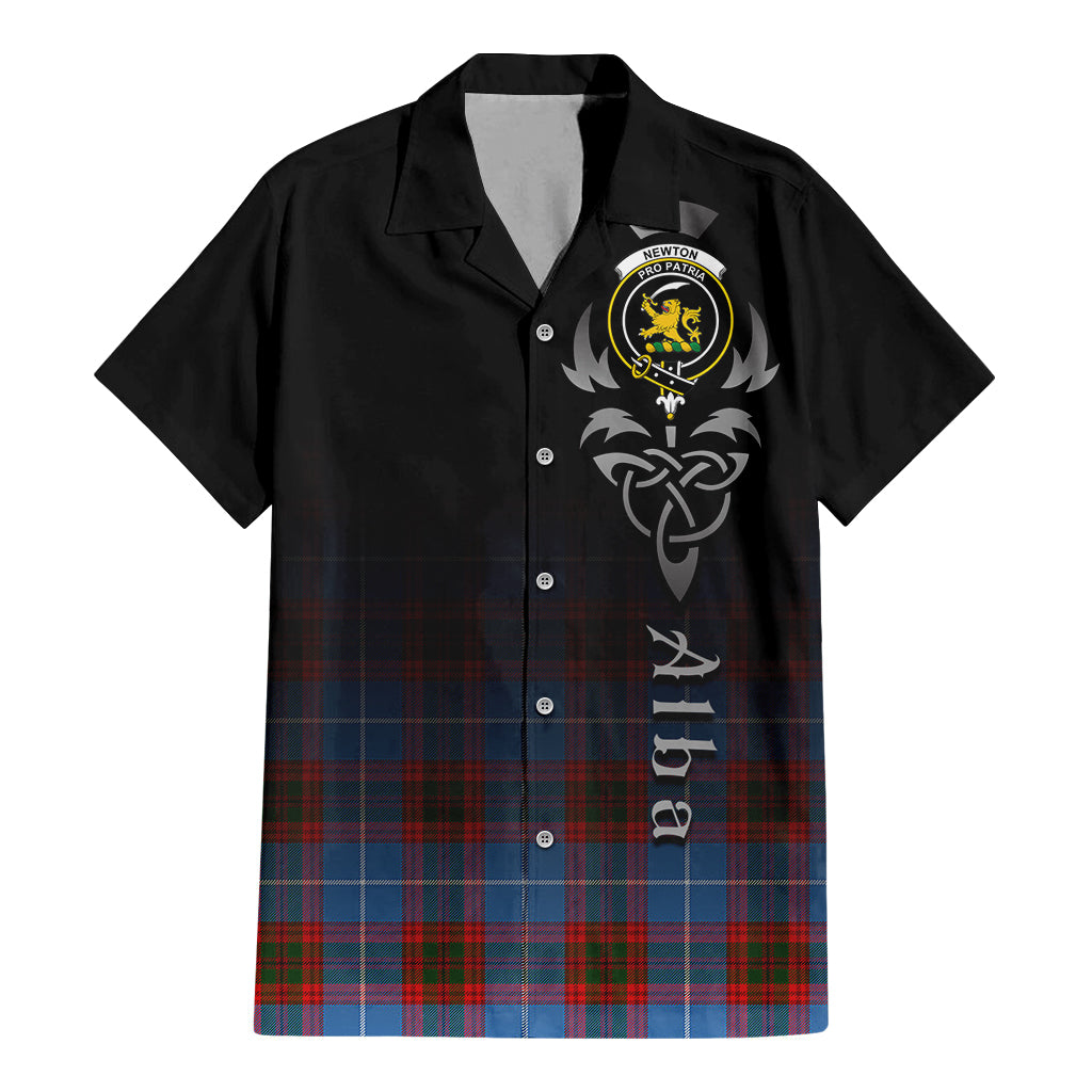 Newton Tartan Hawaiian Shirt Shirt Featuring Alba Gu Brath Family Crest Celtic Inspired - Tartan Vibes Clothing