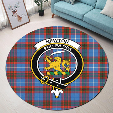 Newton Tartan Round Rug with Family Crest - Tartan Vibes Clothing