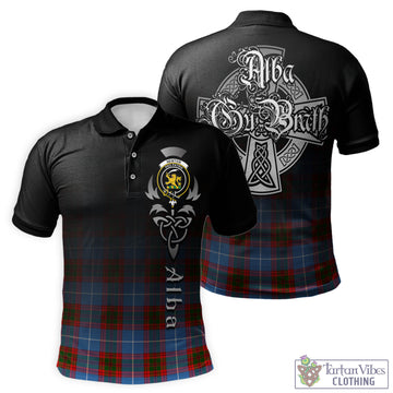 Newton Tartan Polo Shirt Featuring Alba Gu Brath Family Crest Celtic Inspired