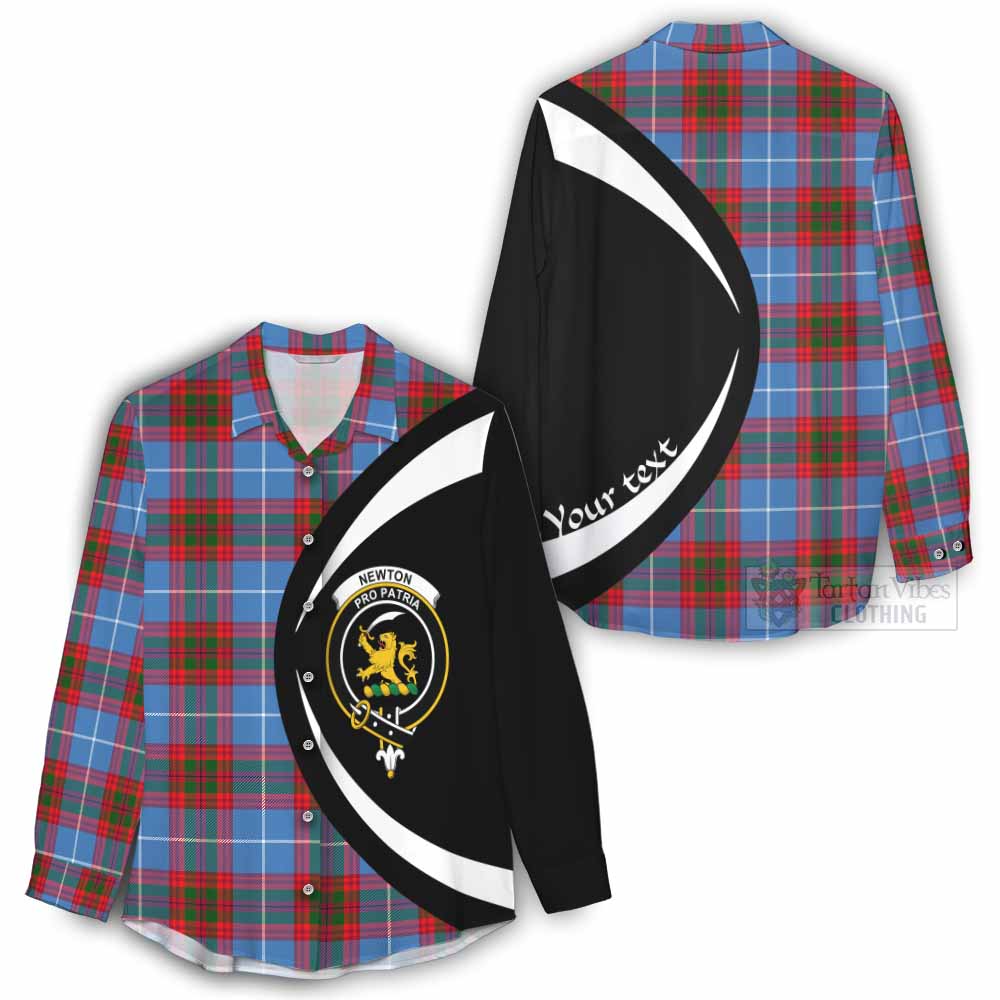 Newton Tartan Women's Casual Shirt with Family Crest Circle Style - Tartan Vibes Clothing