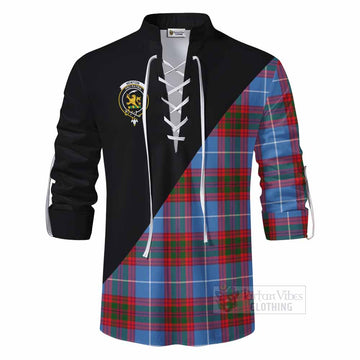 Newton Tartan Ghillie Kilt Shirt with Family Crest and Military Logo Style - Tartan Vibes Clothing