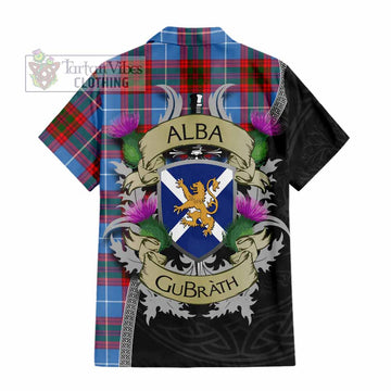 Newton Tartan Family Crest Hawaiian Shirt Lion Rampant Royal Thistle Shield Celtic Inspired - Tartan Vibes Clothing