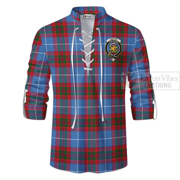 Newton Tartan Ghillie Kilt Shirt with Family Crest and Bearded Skull Holding Bottles of Whiskey - Tartan Vibes Clothing