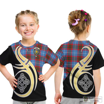 Newton Tartan Kid T-Shirt with Family Crest and Celtic Symbol Style - Tartan Vibes Clothing