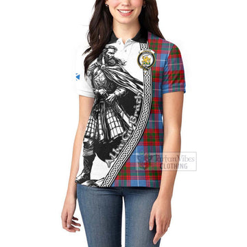 Newton Tartan Clan Crest Women's Polo Shirt with Highlander Warrior Celtic Style - Tartan Vibes Clothing