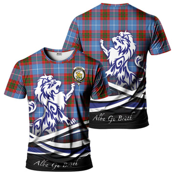 Newton Tartan T-Shirt with Alba Gu Brath Regal Lion Emblem - Tartan Vibes Clothing