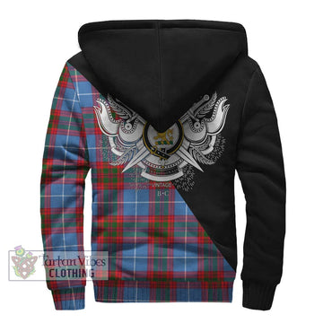 Newton Tartan Sherpa Hoodie with Family Crest and Military Logo Style - Tartan Vibes Clothing