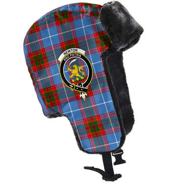 Newton Tartan Winter Trapper Hat with Family Crest - Tartan Vibes Clothing