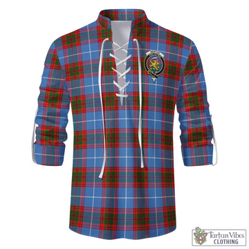 Newton Tartan Men's Scottish Traditional Jacobite Ghillie Kilt Shirt with Family Crest
