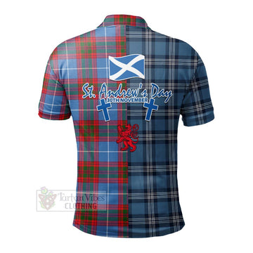 Newton Tartan Polo Shirt Happy St. Andrew's Day Half Tartan Style - Tartan Vibes Clothing