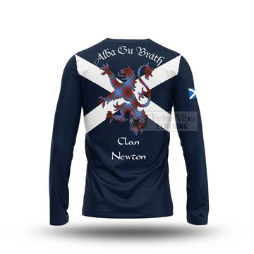 Newton Tartan Lion Rampant Long Sleeve T-Shirt Proudly Display Your Heritage with Alba Gu Brath and Clan Name - Tartan Vibes Clothing