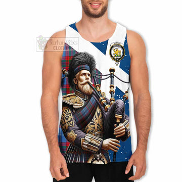 Newton Tartan Men's Tank Top with Family Crest Scottish Bagpiper Vibes - Tartan Vibes Clothing