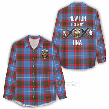 Newton Tartan Women's Casual Shirt with Family Crest DNA In Me Style - Tartan Vibes Clothing