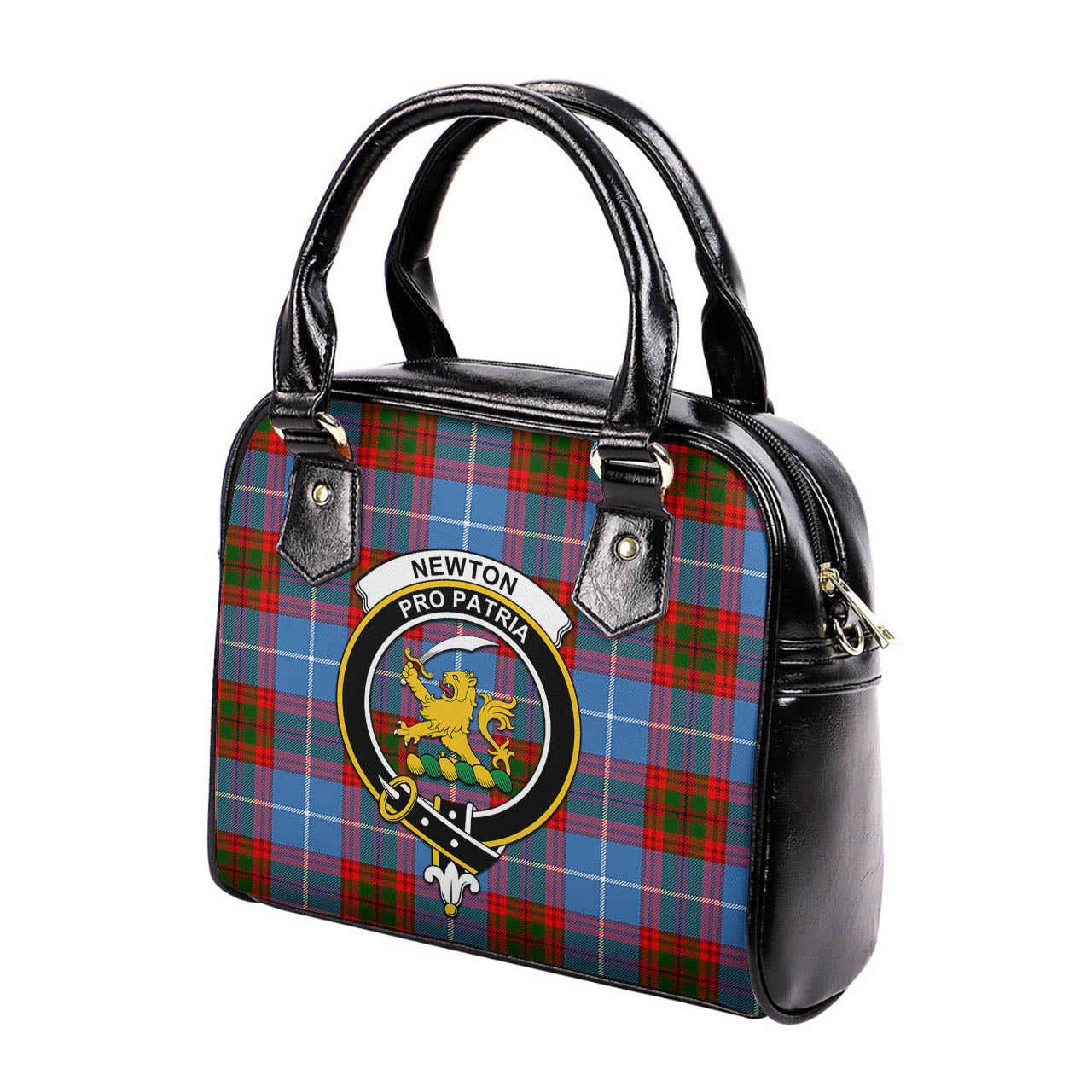 Newton Tartan Shoulder Handbags with Family Crest - Tartan Vibes Clothing