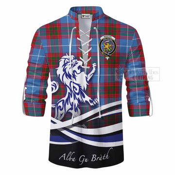Newton Tartan Ghillie Kilt Shirt with Alba Gu Brath Regal Lion Emblem - Tartan Vibes Clothing