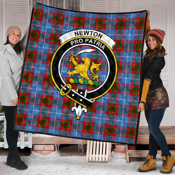 Newton Tartan Quilt with Family Crest