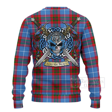 Newton Tartan Ugly Sweater with Family Crest Celtic Skull Style - Tartan Vibes Clothing