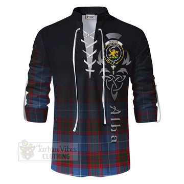 Newton Tartan Ghillie Kilt Shirt Featuring Alba Gu Brath Family Crest Celtic Inspired - Tartan Vibes Clothing