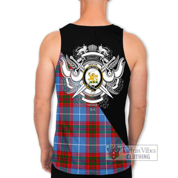 Newton Tartan Men's Tank Top with Family Crest and Military Logo Style - Tartan Vibes Clothing
