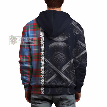 Newton Tartan Hoodie with Family Crest Cross Sword Thistle Celtic Vibes - Tartan Vibes Clothing