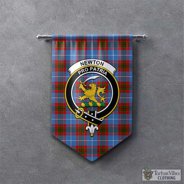 Newton Tartan Gonfalon, Tartan Banner with Family Crest - Tartan Vibes Clothing