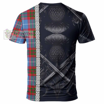 Newton Tartan T-Shirt with Family Crest Cross Sword Thistle Celtic Vibes - Tartan Vibes Clothing