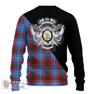 Newton Tartan Ugly Sweater with Family Crest and Military Logo Style - Tartan Vibes Clothing