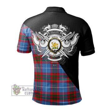 Newton Tartan Polo Shirt with Family Crest and Military Logo Style - Tartan Vibes Clothing