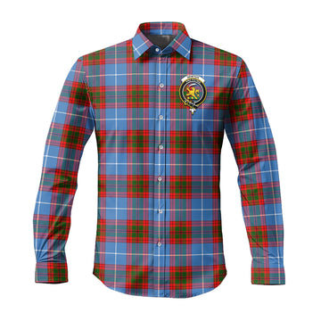 Newton Tartan Long Sleeve Button Up Shirt with Family Crest Men's Shirt - Tartan Vibes Clothing
