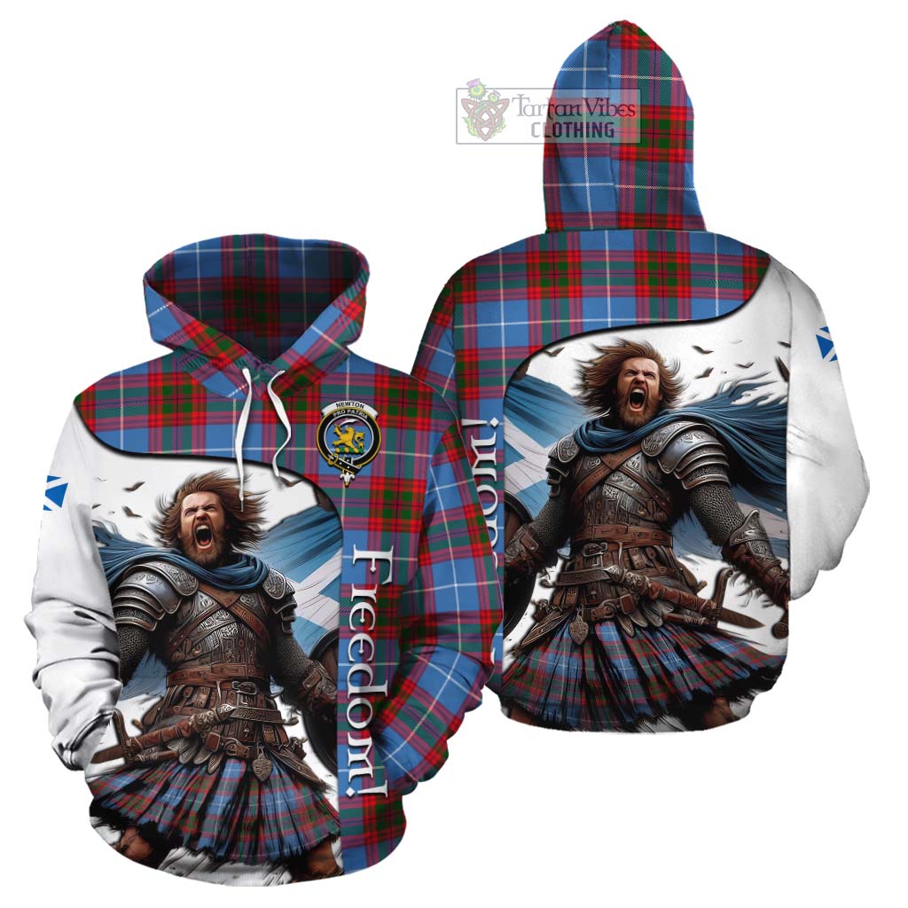 Tartan Vibes Clothing Newton Crest Tartan Cotton Hoodie Inspired by the Freedom of Scottish Warrior