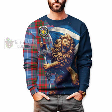 Newton Tartan Family Crest Sweatshirt with Scottish Majestic Lion - Tartan Vibes Clothing