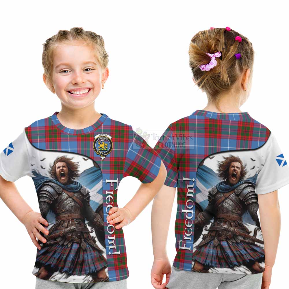 Tartan Vibes Clothing Newton Crest Tartan Kid T-Shirt Inspired by the Freedom of Scottish Warrior