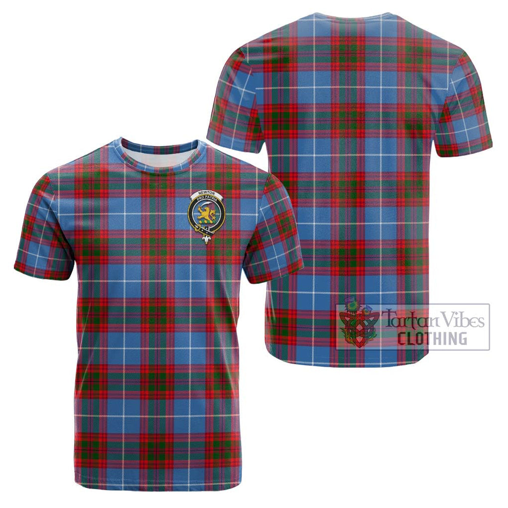 Newton Tartan Cotton T-Shirt with Family Crest - Tartan Vibes Clothing