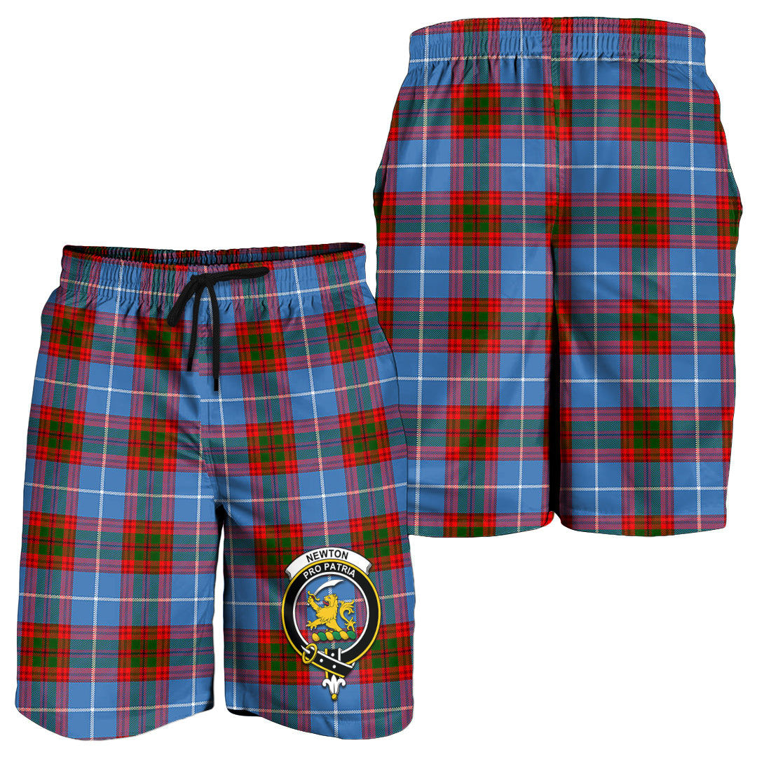 Newton Tartan Mens Shorts with Family Crest - Tartan Vibes Clothing