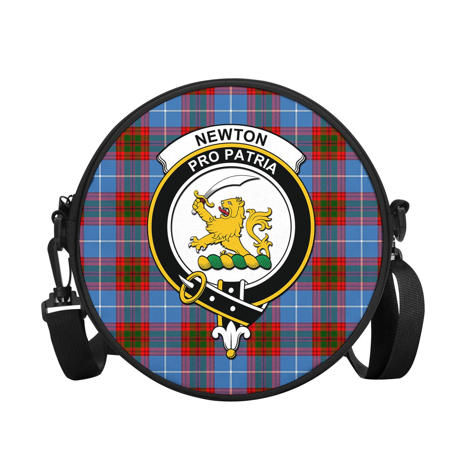 Newton Tartan Round Satchel Bags with Family Crest - Tartan Vibes Clothing