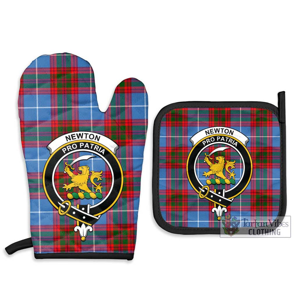 Newton Tartan Combo Oven Mitt & Pot-Holder with Family Crest - Tartan Vibes Clothing