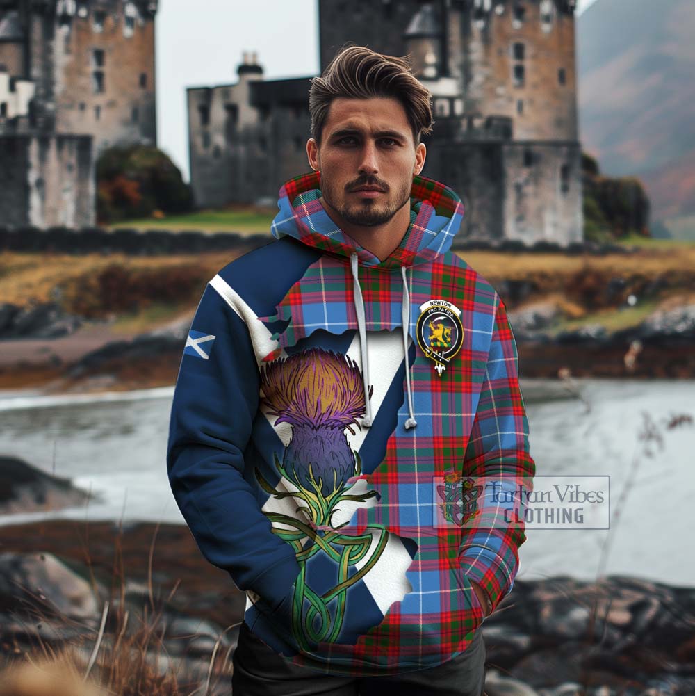Newton Tartan Family Crest Cotton Hoodie Scottish Thistle Celtic Inspired - Tartan Vibes Clothing
