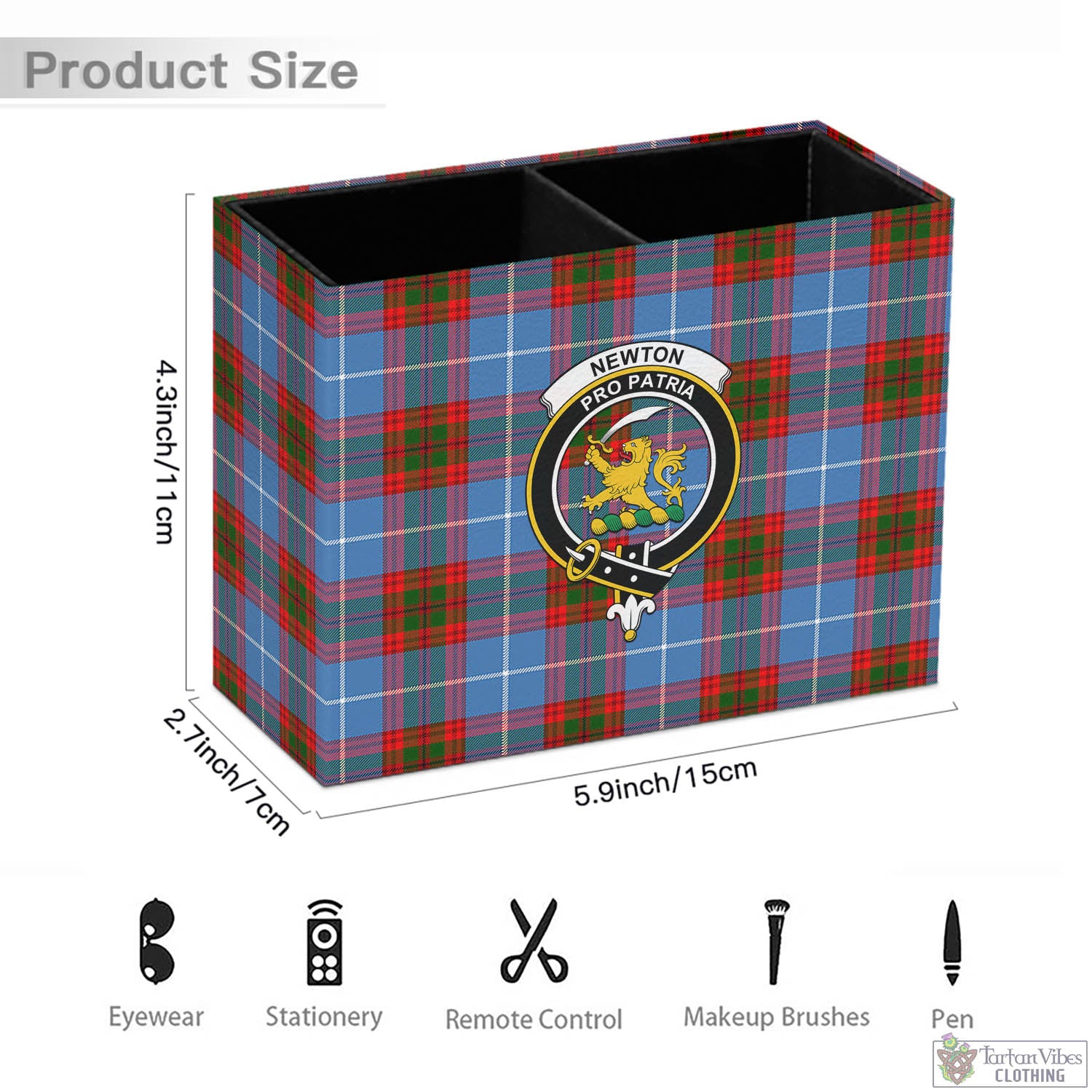 Newton Tartan Pen Holder with Family Crest - Tartan Vibes Clothing