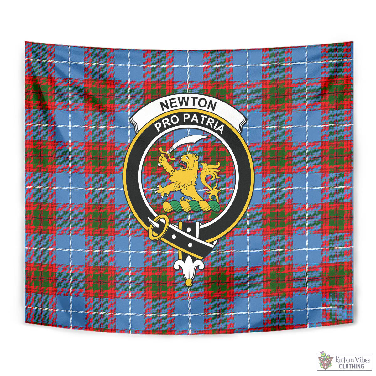 Newton Tartan Tapestry Wall Hanging and Home Decor for Room with Family Crest - Tartan Vibes Clothing