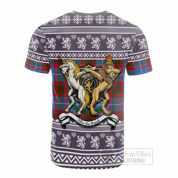 Newton Clan Tartan Crest Christmas Cotton T-shirt Coat of Arms Funny Style
