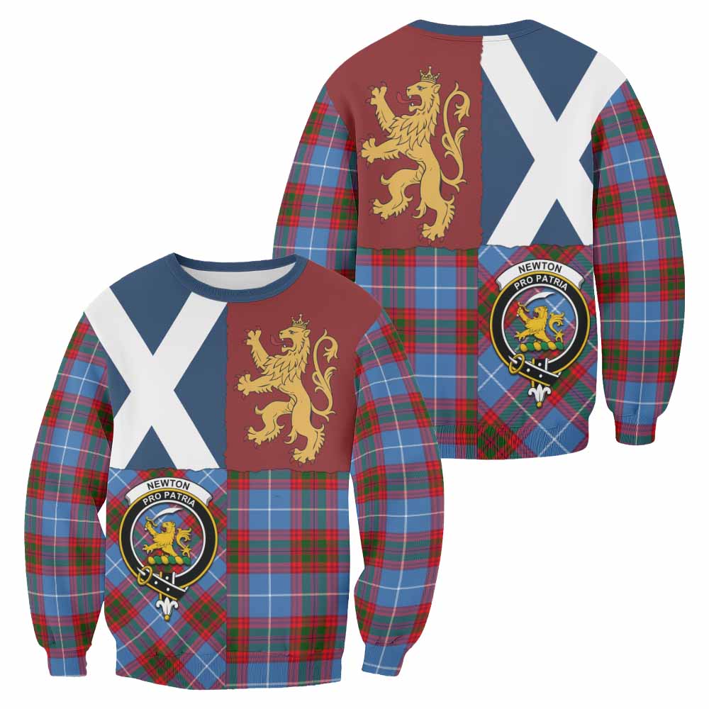 Newton Crest Tartan Sweatshirt with Lion Rampant Saltire Style