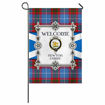 Newton Family Crest Tartan Welcome Garden Flag Saltire Harmony Style - Tartan Vibes Clothing